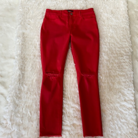 Express Denim - UEC Size 10R Red  Distressed Stretch Express Jeans